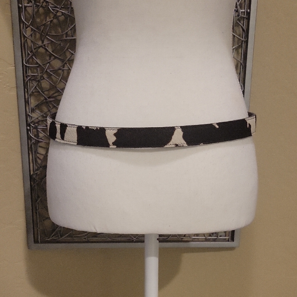 1 " Calf Hair Women's Belt with Silver Buckle - Picture 2 of 5